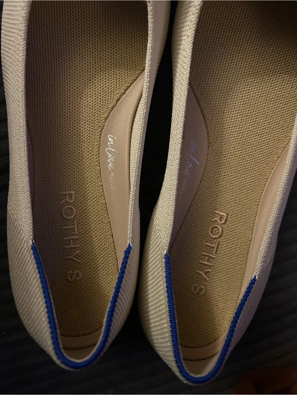 Rothy's “The Emblem Point II” pointed flats with gold hardware